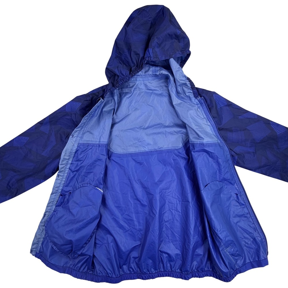 Decathlon Quechua Windbreaker Jacket Men XS Blue Geometric Full Zip Lightweight - Picture 4 of 12